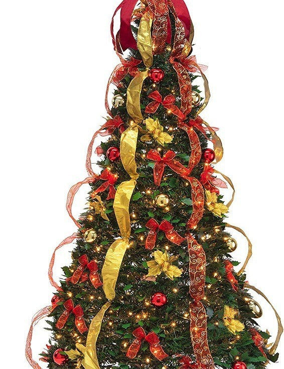 Dekorativt foldbart farverigt spiraljuletræ 0