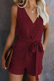 Amalia | Kort Jumpsuit med Lommer