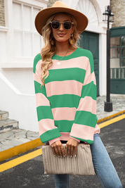Mila | Casual Stribet Strik Damesweater