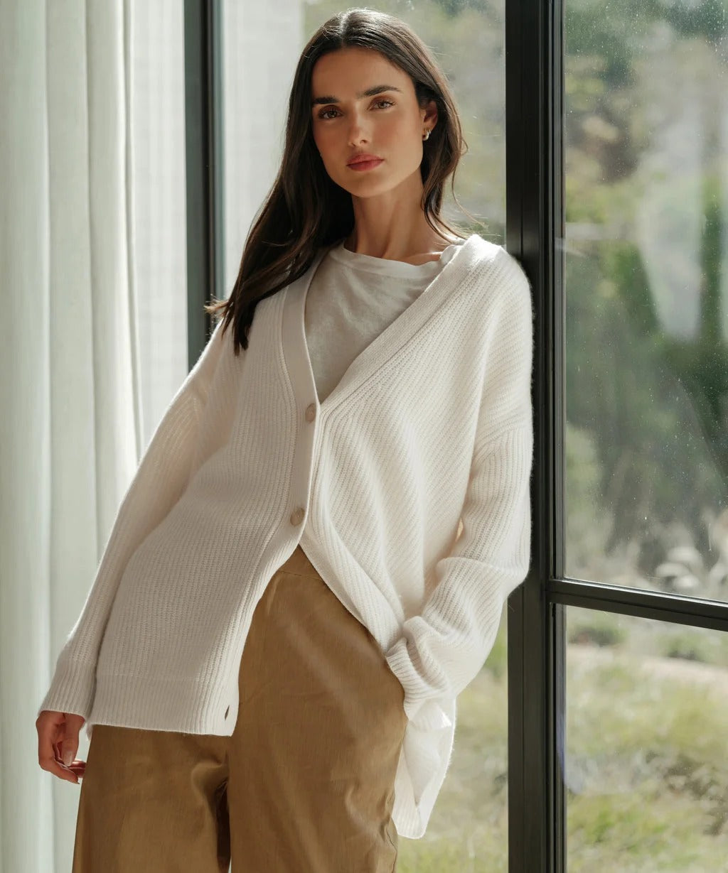 Amber | Varm lang vest med knapper