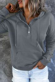 Amari | Varm Fleece Trøje med Hætte og Knapper