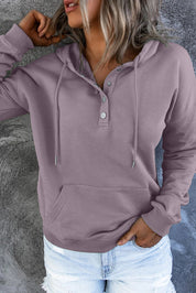 Amari | Varm Fleece Trøje med Hætte og Knapper