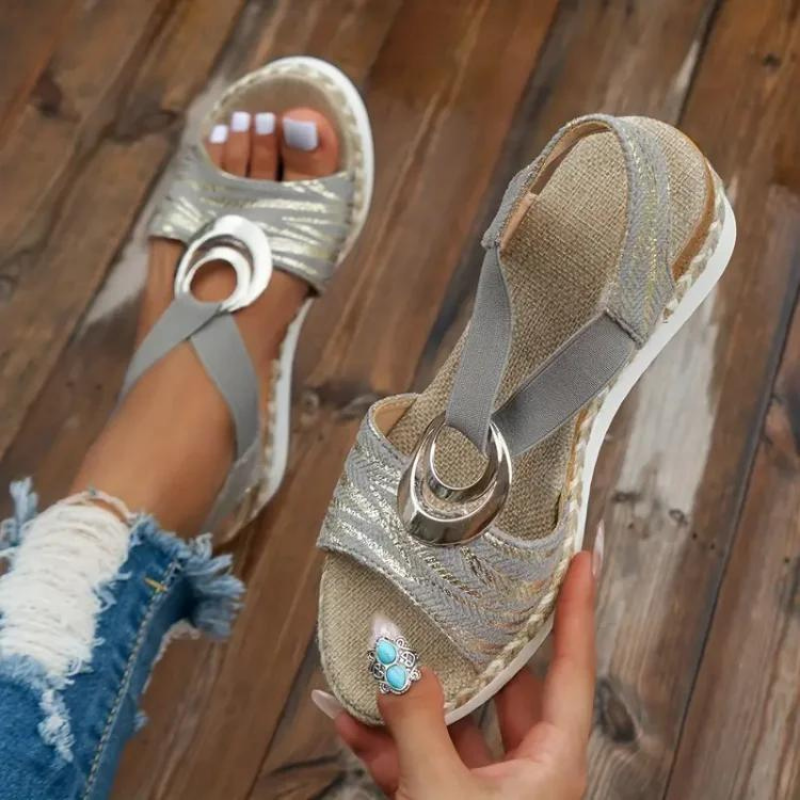 Elle | Stilfulde espadrillesandaler med strukturerede stropper