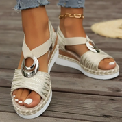 Elle | Stilfulde espadrillesandaler med strukturerede stropper
