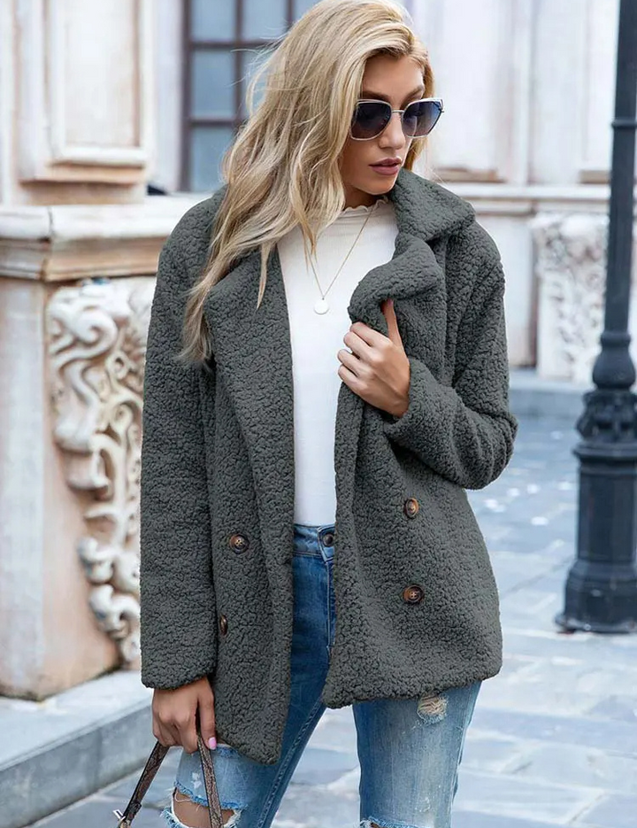 Valentina | Varm og Trendy Teddy Jakke