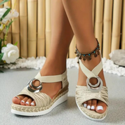 Elle | Stilfulde espadrillesandaler med strukturerede stropper