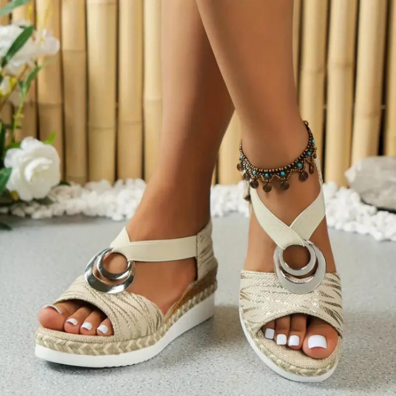 Elle | Stilfulde espadrillesandaler med strukturerede stropper