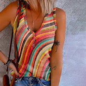 PERSEPHONE | Farverig tanktop med regnbuestriber