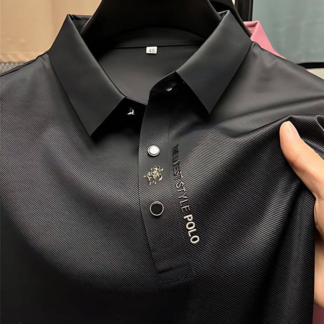 Enzo - Stilfuld, krølfri muscle-fit polo shirt til herrer
