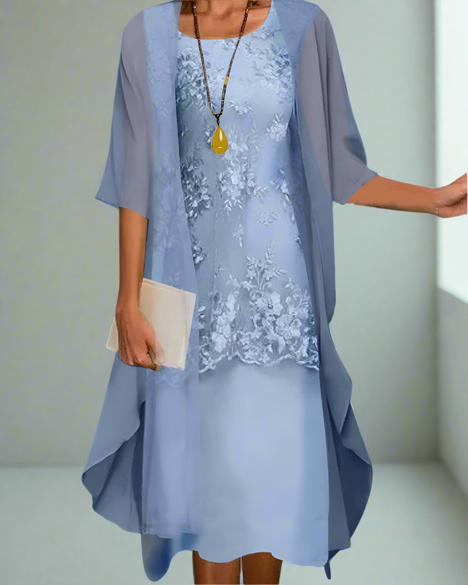 Rishta - Stilfuld chiffonkjole i to elegante dele