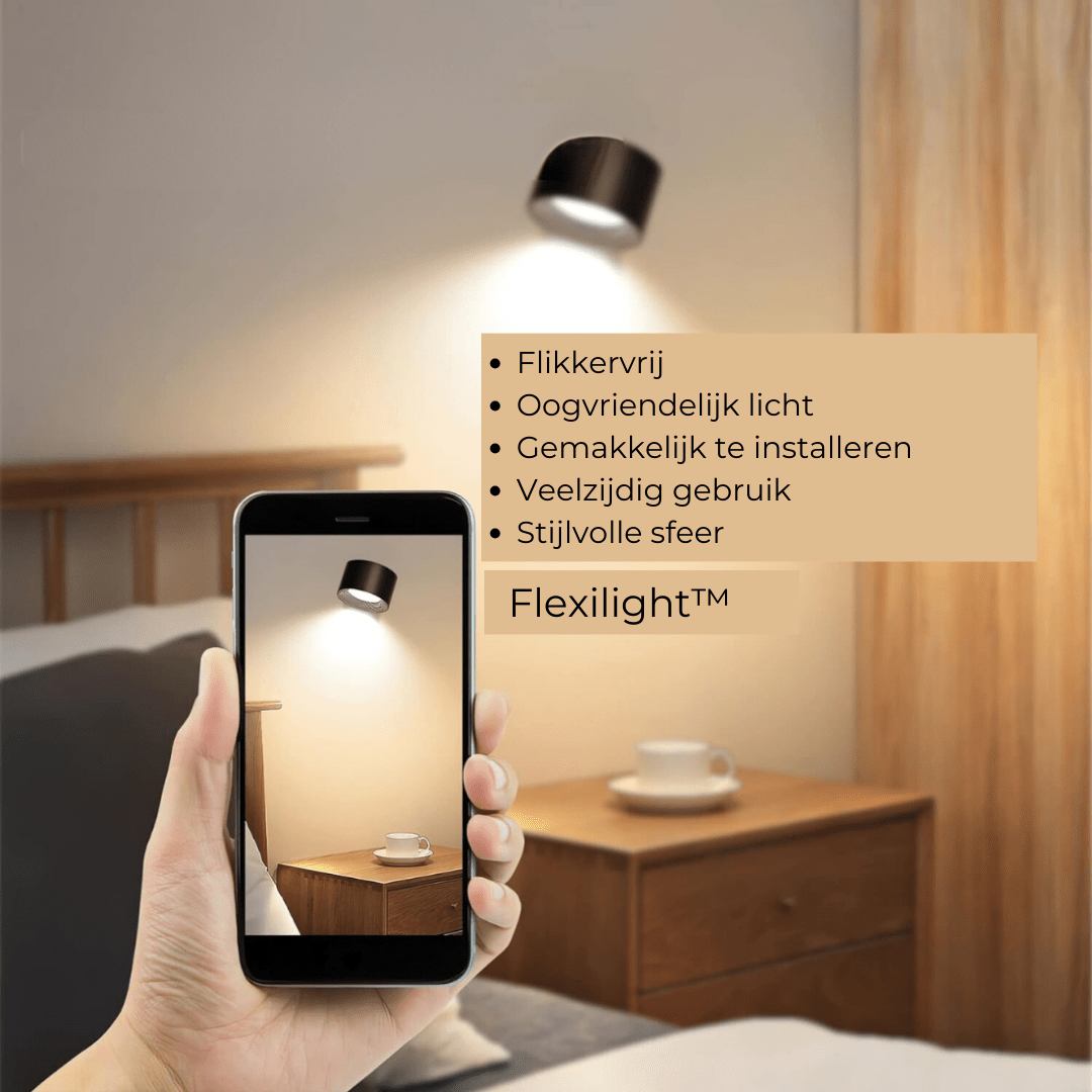FlexiLamp | Trådløs Genopladelig 360° Væglampe