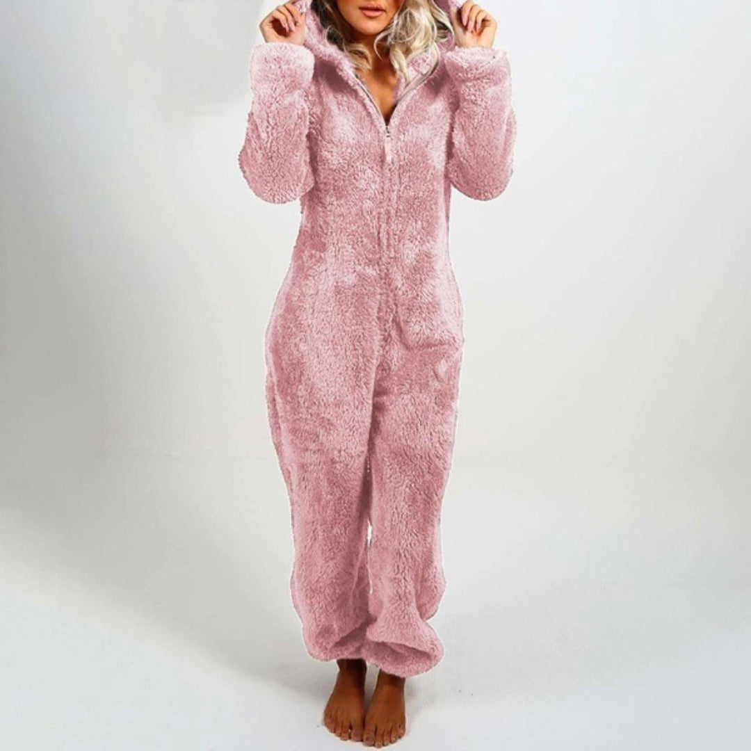 Cora | Stilfuld Lang Fleece Onesie med Hætte