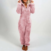 Cora | Stilfuld Lang Fleece Onesie med Hætte