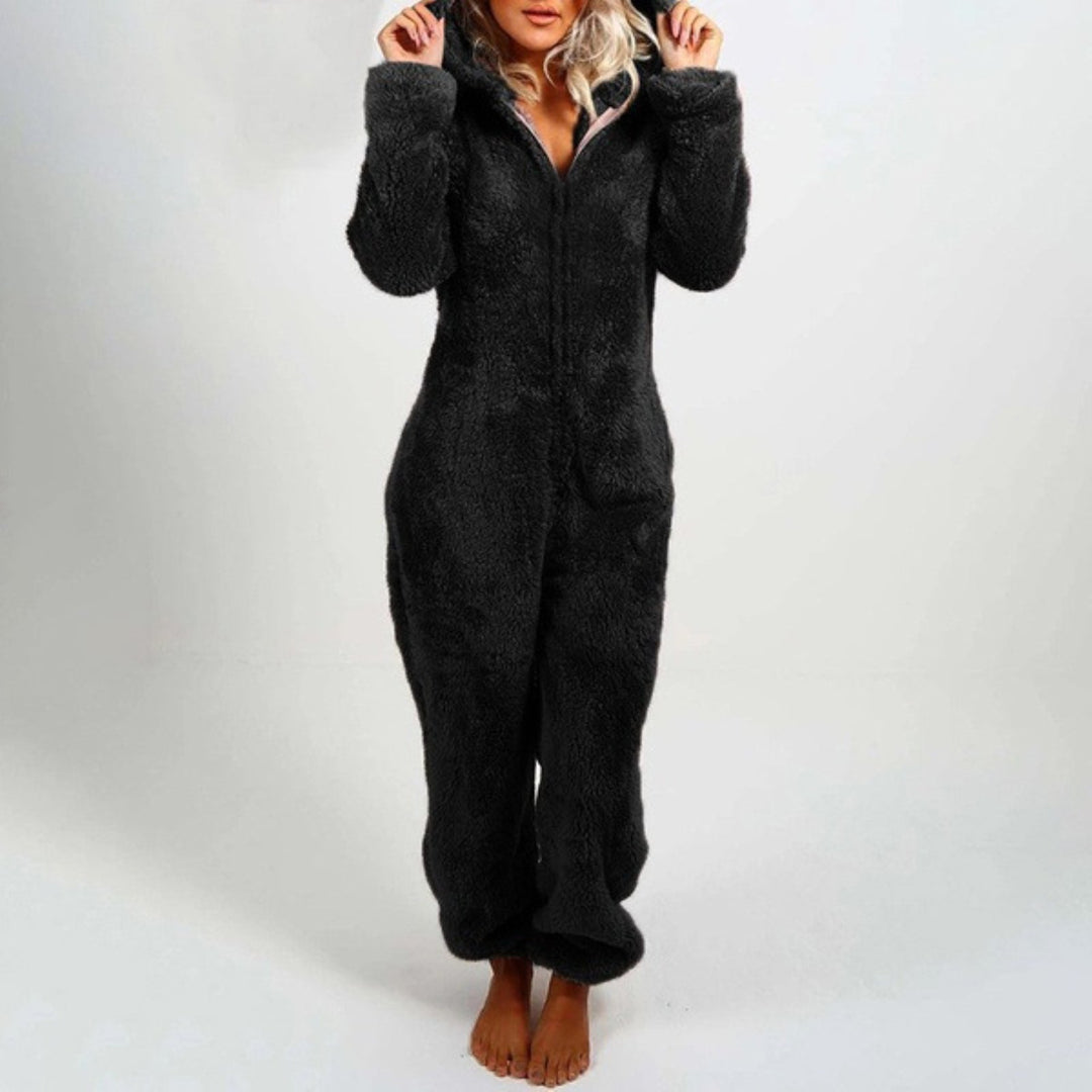 Cora | Stilfuld Lang Fleece Onesie med Hætte