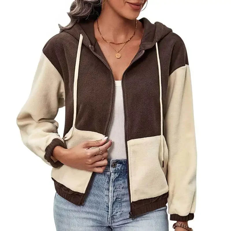 Nikita | Stribet Hoodie Vest med Luksus Fleeceforing