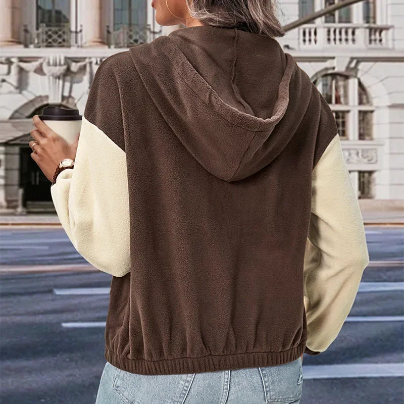 Nikita | Stribet Hoodie Vest med Luksus Fleeceforing