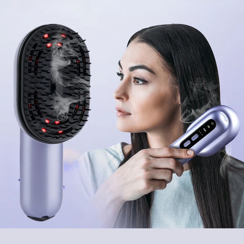 Glowspray Comb - Head Massaget met trillingen en haarolie -applicator-2