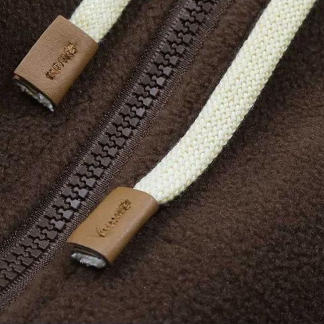 Nikita | Stribet Hoodie Vest med Luksus Fleeceforing