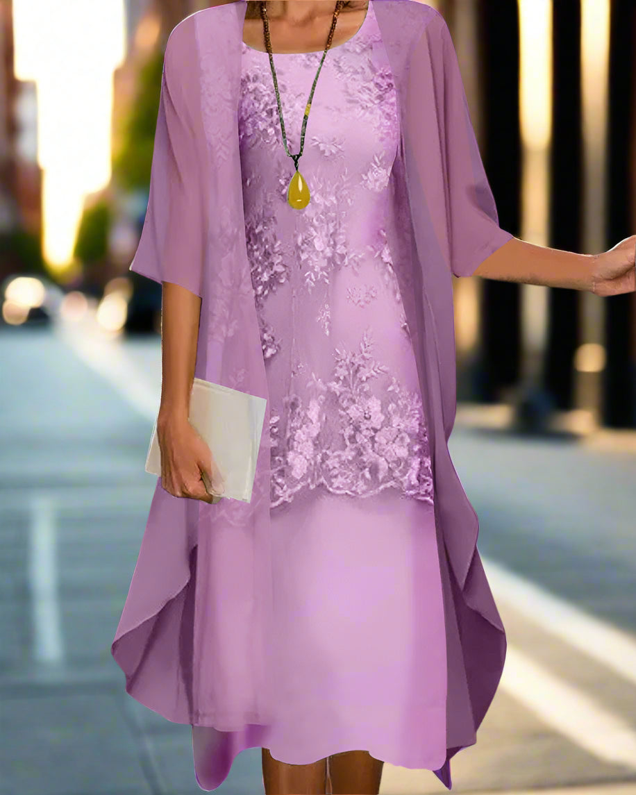 Rishta - Stilfuld chiffonkjole i to elegante dele