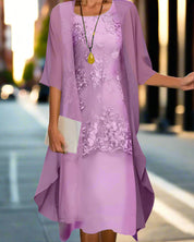 Rishta - Stilfuld chiffonkjole i to elegante dele