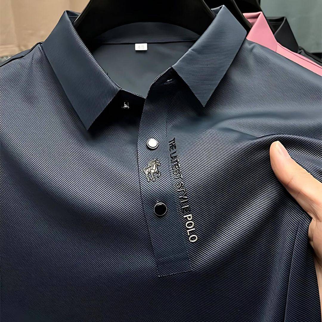 Enzo - Stilfuld, krølfri muscle-fit polo shirt til herrer