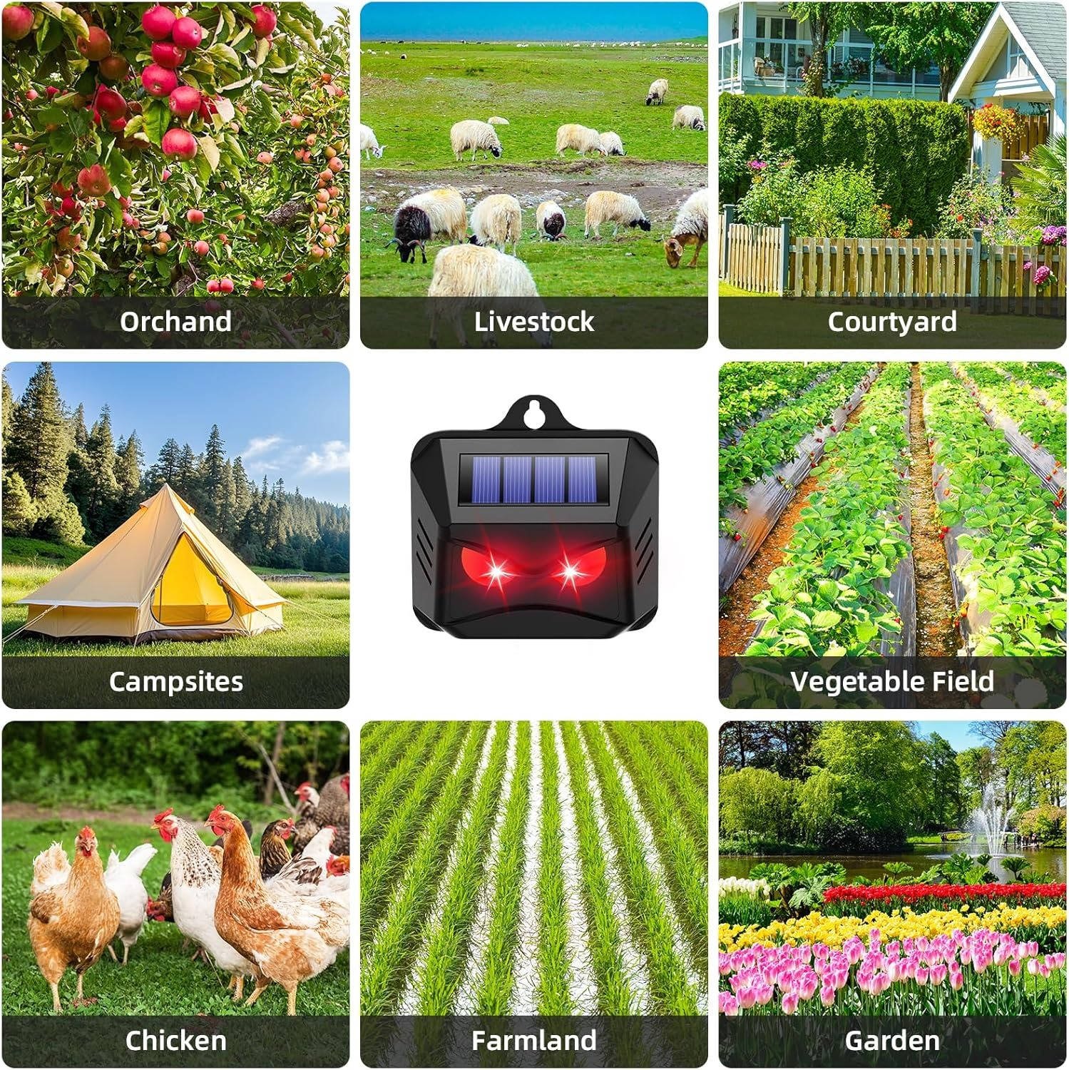 2 stk. soldrevet ultralydsdyrafvisende middel 7