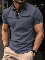 Elegant bomulds polo shirt til herrer med korte ærmer – Perfekt til golf!