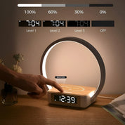 3-i-1 bordlampe – trådløs opladning, vækkeur og touch-betjening 2