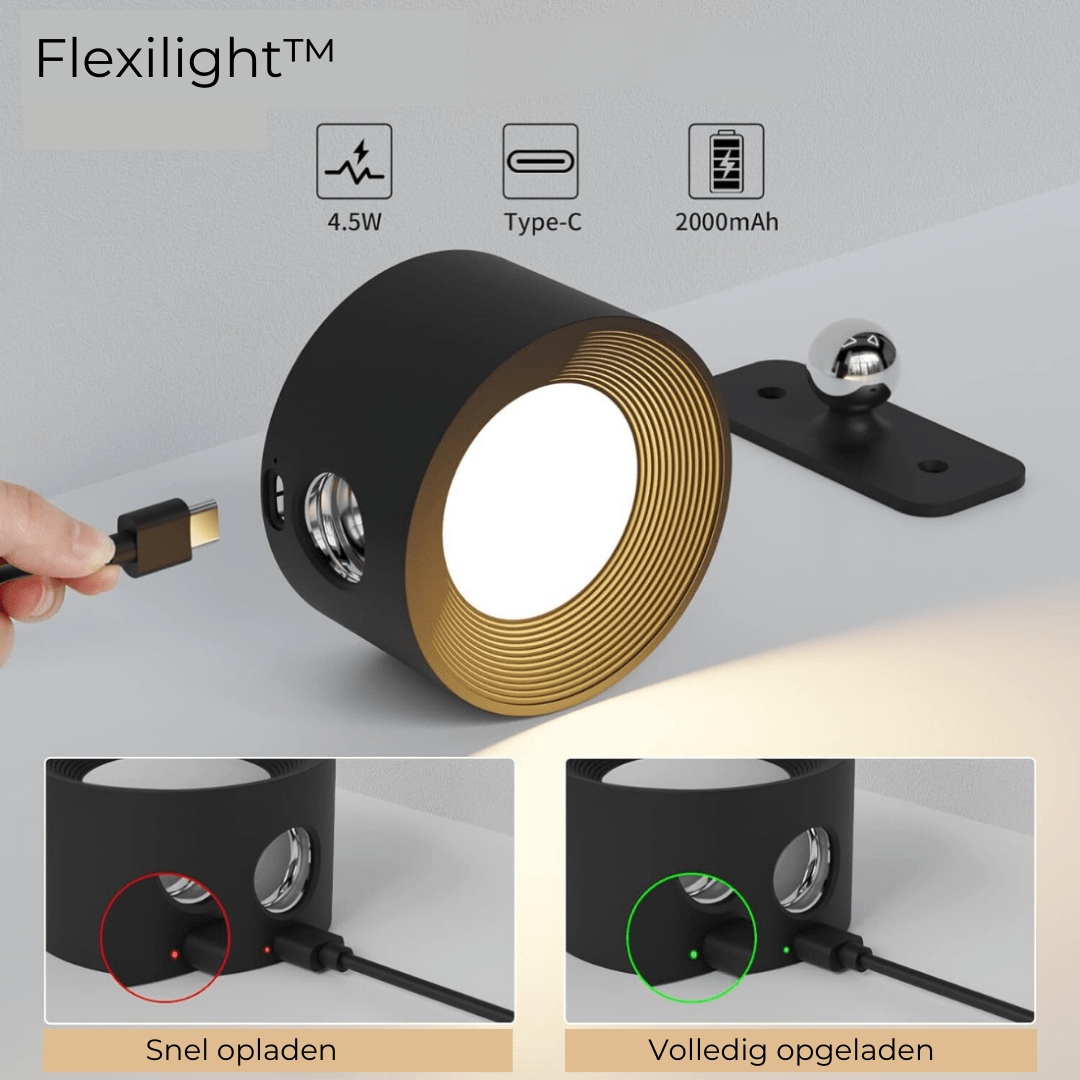 FlexiLamp | Trådløs Genopladelig 360° Væglampe