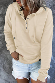 Amari | Varm Fleece Trøje med Hætte og Knapper