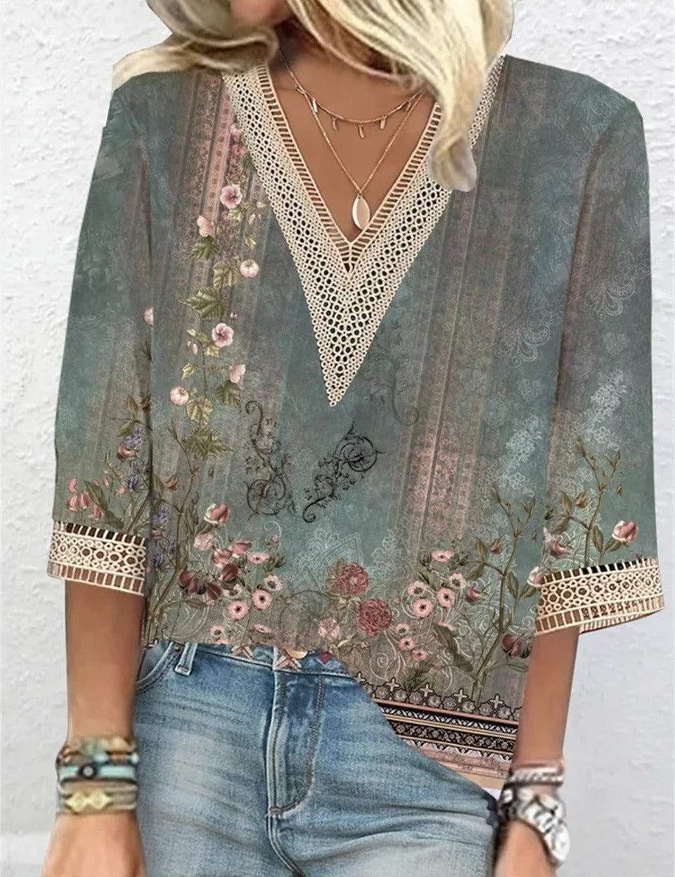 Eliza | Stilfuld V-hals Bluse Damer