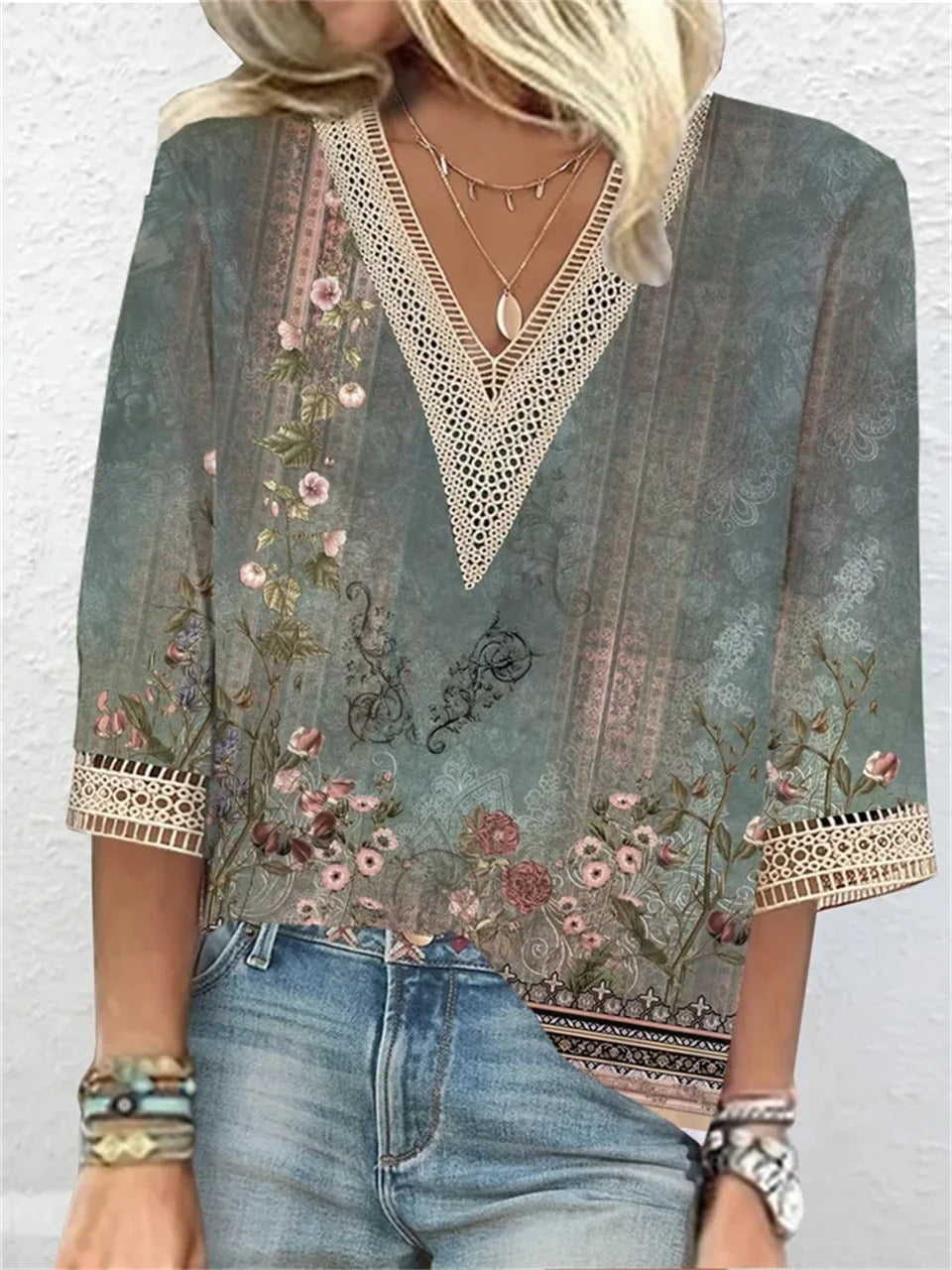 Eliza | Stilfuld V-hals Bluse Damer