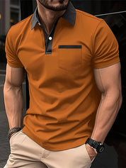 Elegant bomulds polo shirt til herrer med korte ærmer – Perfekt til golf!