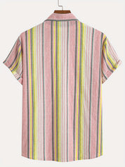 Stilfuld Åndbar Stribet Kortærmet Sommer T-shirt til Damer