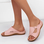 Heike | Dames Ortopædiske Læder Slip-On Sandaler - Design af Komfort og Stil