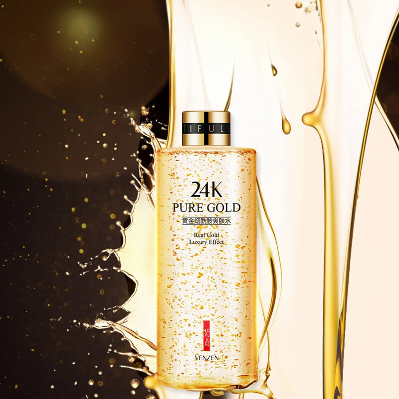 24K gouden anti-aging toner Hydraat en opfriscursus voor jongeren, acne-vrije huid-4