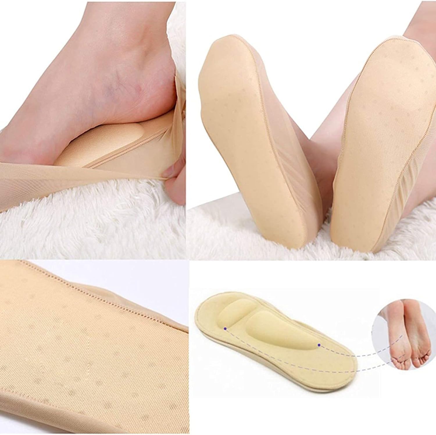 3D-svangstøttesokker til kvinder - Åndbare, skridsikkert greb, stilfuldt design 4