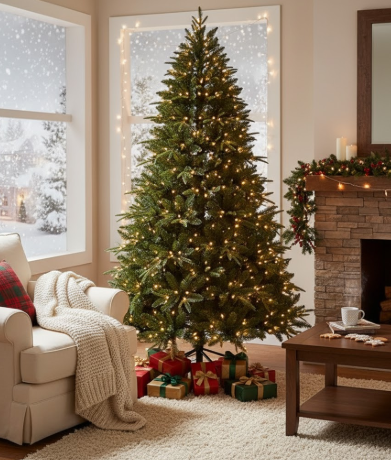 FestiveFir – Hængslet juletræ med realistiske fyrrenåle