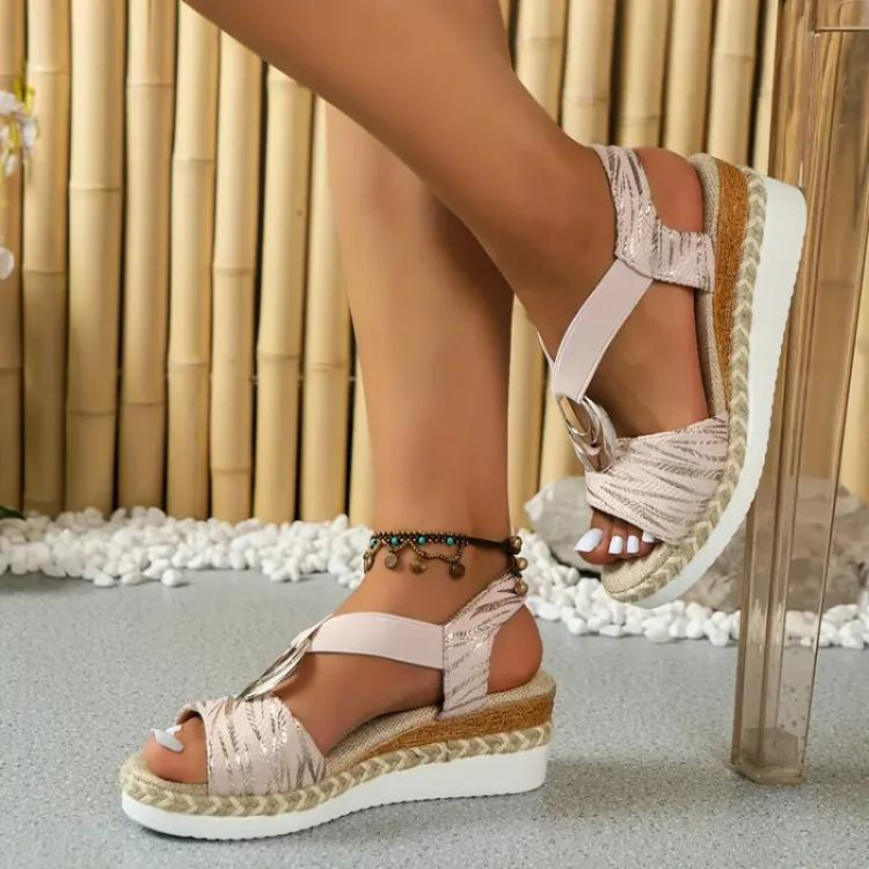 Elle | Stilfulde espadrillesandaler med strukturerede stropper