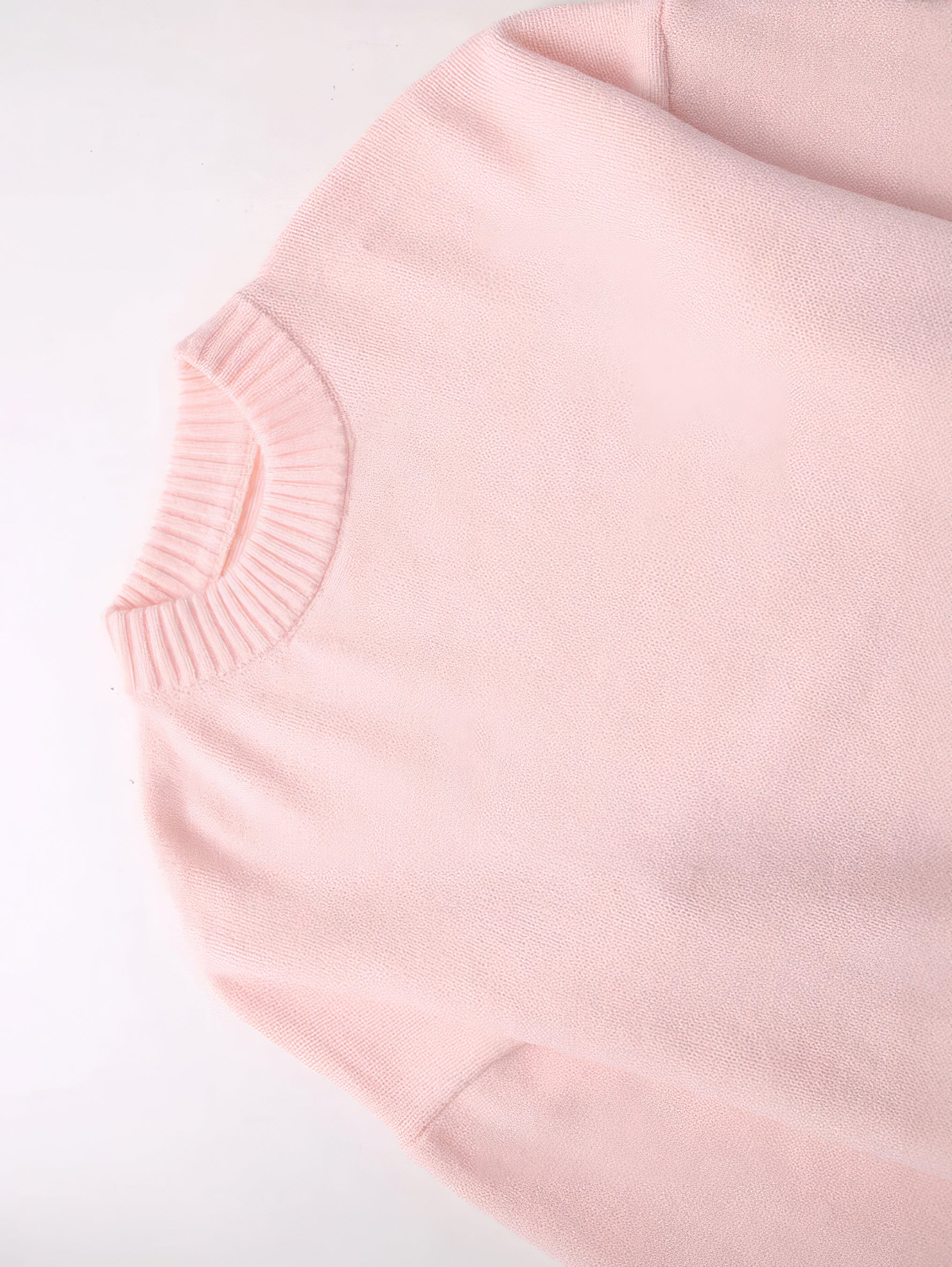 Debby Rose - Rosa Sweater med Rund Krave Trendy