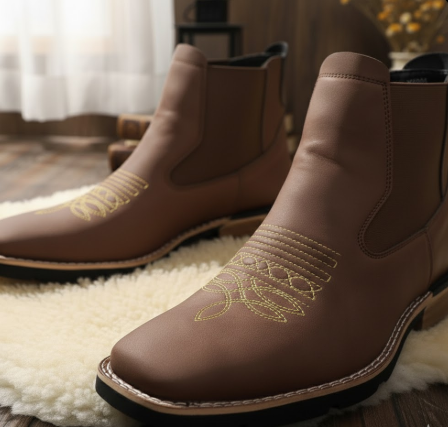 Unisex cowboystøvler til kvinder og mænd – Klassisk westernstil, slidstærkt læder, behagelig pasform