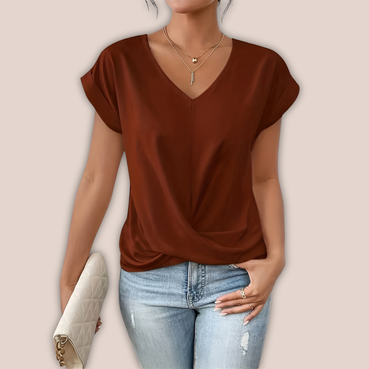 Ancilla | Casual Sommer Skjorte med V Hals