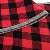 48-tommer sort og rød gitterstof broderet juletræsnederdel 5