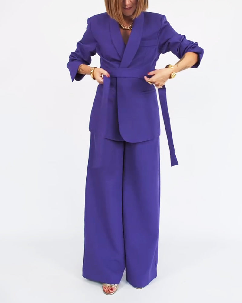 Constanza | Elegant oversized blazer og bukser i luksuriøs lilla nuance