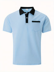 Elegant bomulds polo shirt til herrer med korte ærmer – Perfekt til golf!