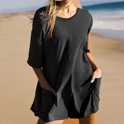 Angela | Oversized To-sidet Romper med Lommer