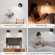 FlexiLamp | Trådløs Genopladelig 360° Væglampe