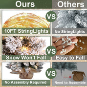 60 cm mini juletræ med lys kunstig lille bordplade juledekoration med flokket sne, udsøgt dekoration og julekugler til bordplade til hjem og kontor 3