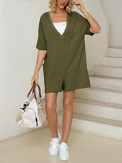Angela | Oversized To-sidet Romper med Lommer