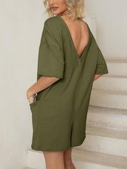 Angela | Oversized To-sidet Romper med Lommer